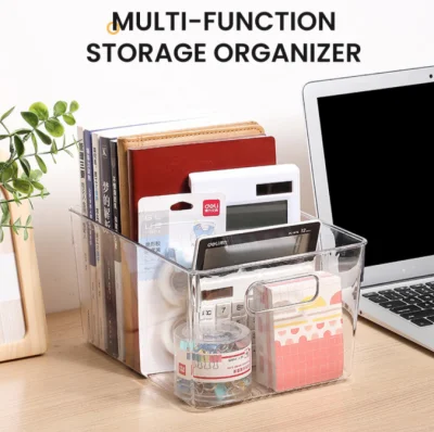 ActiveBae Large Transparent Storage Box Desktop Wardrobe Cabinet Organizer Sorting Cosmetic Container Bin For Room Kitchen