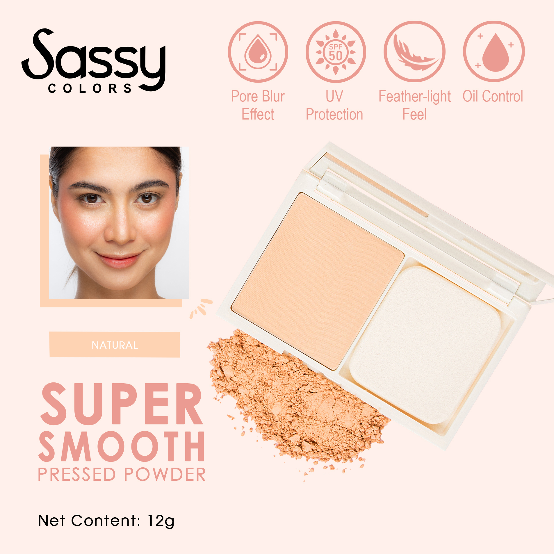 Sassy Colors Super Smooth Mineral Pressed Powder Lazada PH