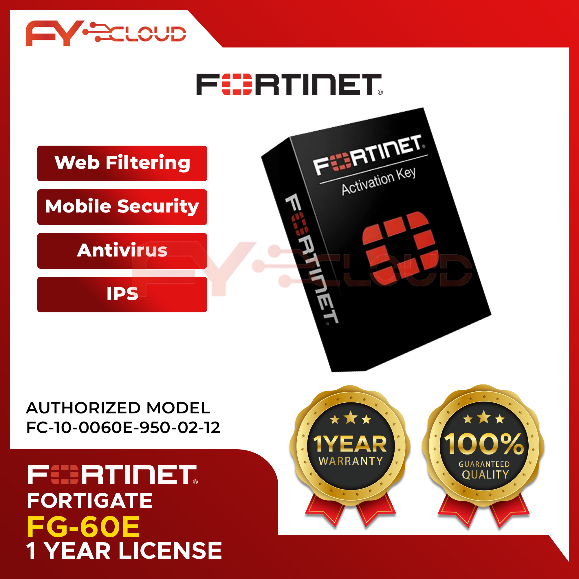 FC-10-W0301-247-02-12 Fortinet FortiSwitch-224E-POE License 1 YR 24X7 FortiCare 