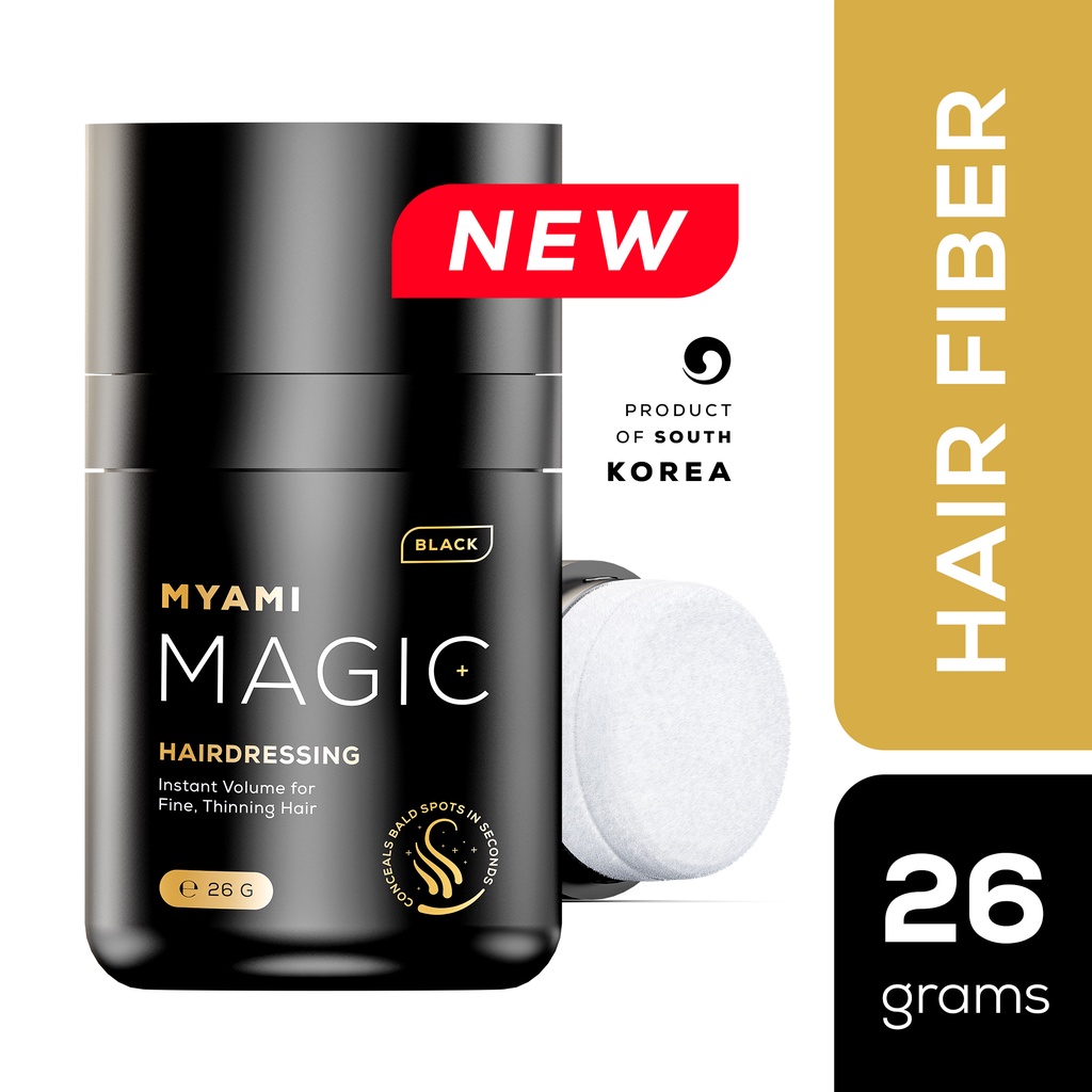 MyAmi MAGIC Daily Hair Loss Concealer 26g Hair Fiber w/ Nutrients for  Natural Hair Growth BLACK | Lazada PH