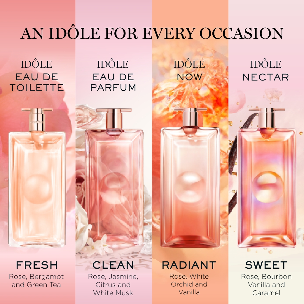 Lancome Idole Eau de Toilette Fresh Energizing Long Lasting Perfume  Rose, Green Shincha Tea and Fresh Bergamot Fragrance for Women 100ml