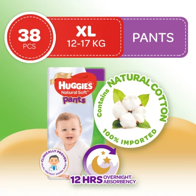 Huggies Natural Soft Pants XL - 38 pcs
