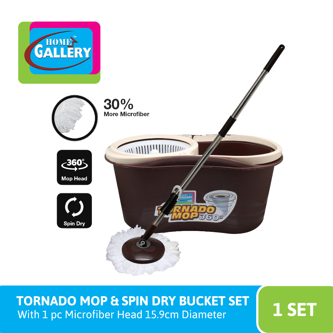 Home Gallery Tornado Mop and SpinDry Bucket Set with 1 Microfiber Mop