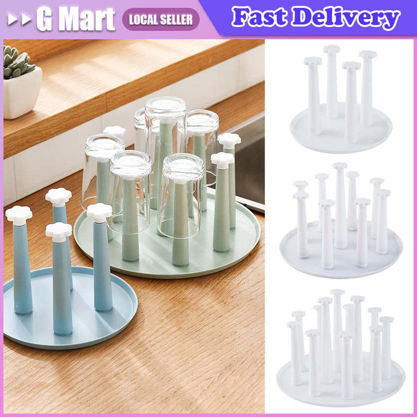 Cup Drying Rack Dust-proof Glass Cup Drainer Holder Stand Detachable Bottle  Dish Drying ShelfStorage Tray Kitchen Supplies