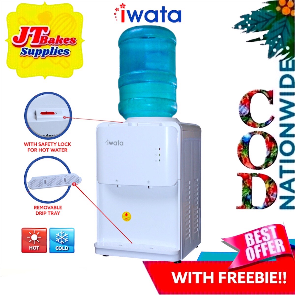 Iwata Table Top Hot and Cold Water Dispenser CM22CTWD-1 with Freebie ...