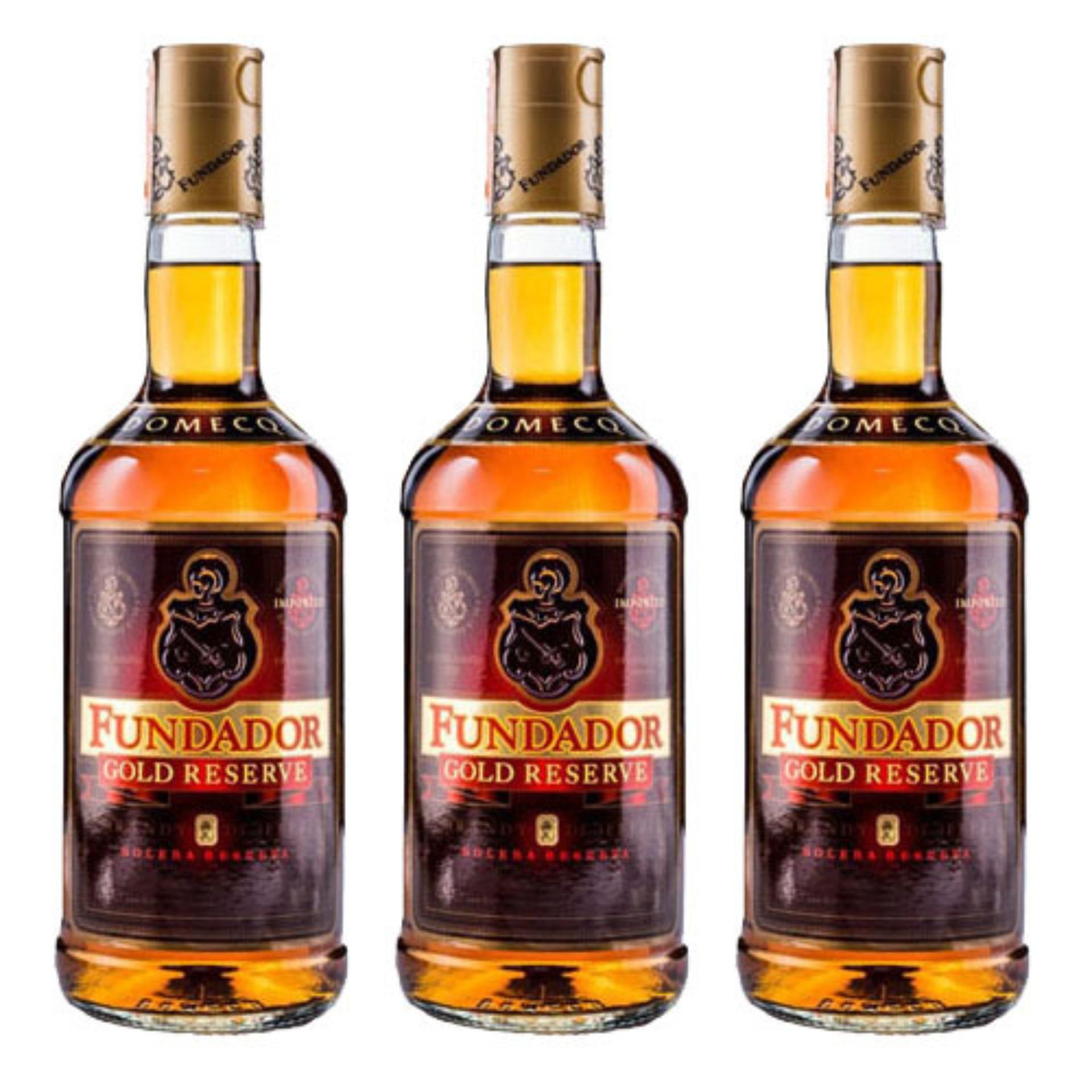 Fundador Gold Reserve Brandy 3 Pack (700ml per Bottle)