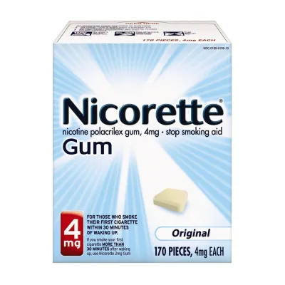 Nicorette Nicotine Gum Stop Smoking Aid 4mg Original Flavor 170 count