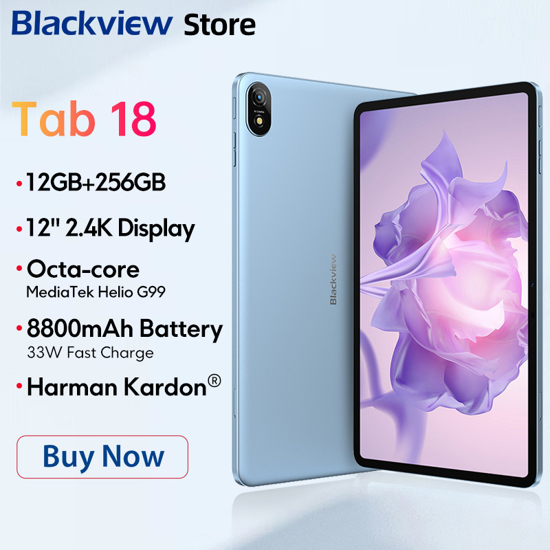 Tablet Blackview Tab 18  24 GB (12GB+12GB) RAM 256 GB ROM - Blackview®  France by Phones Rugged