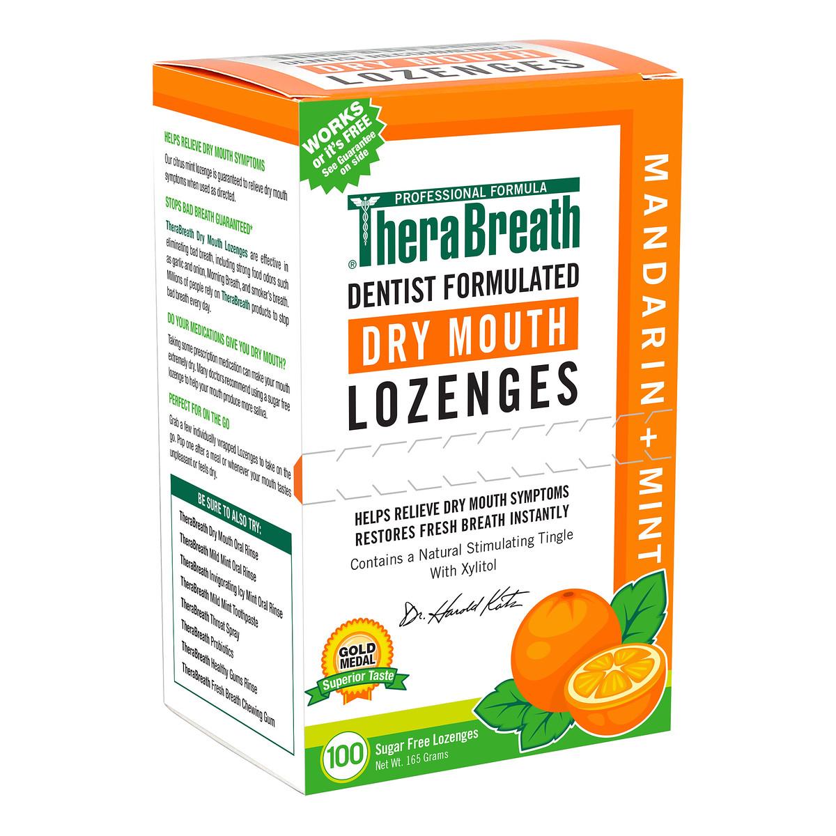 TheraBreath Dry Mouth Lozenges, Mandarin Mint Flavor (100 Lozenges