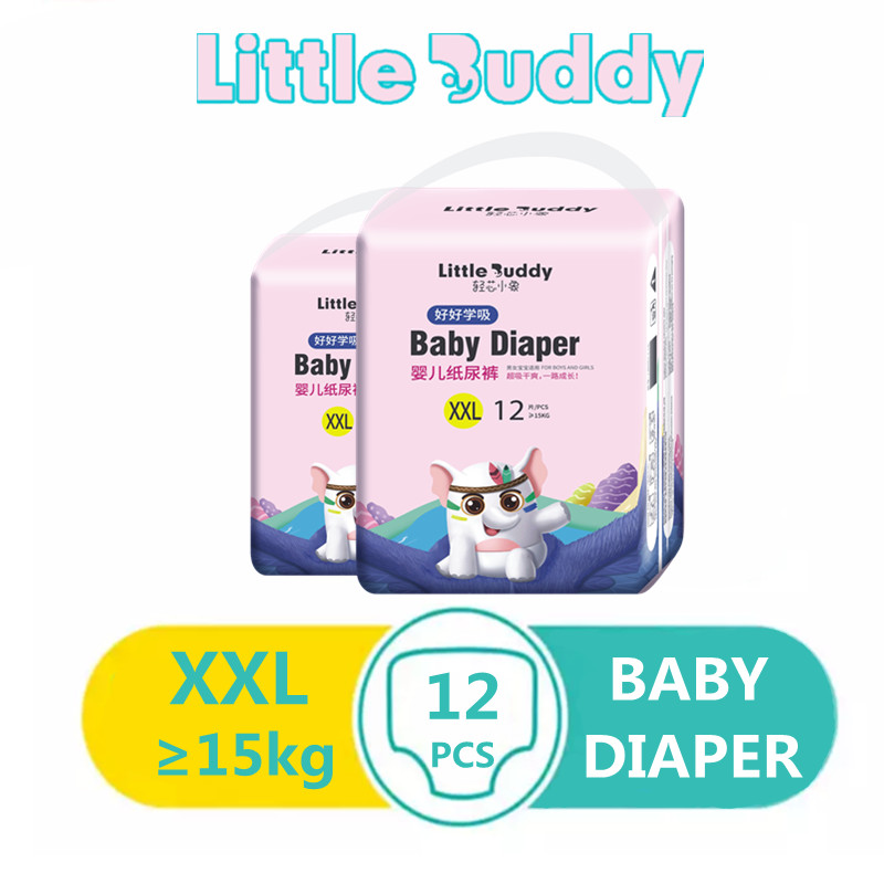 [DIAPER SALE] Little Buddy Diapers XXL≥15 KG Disposable Dry Soft Diapers for Baby 12PCS Lazada PH
