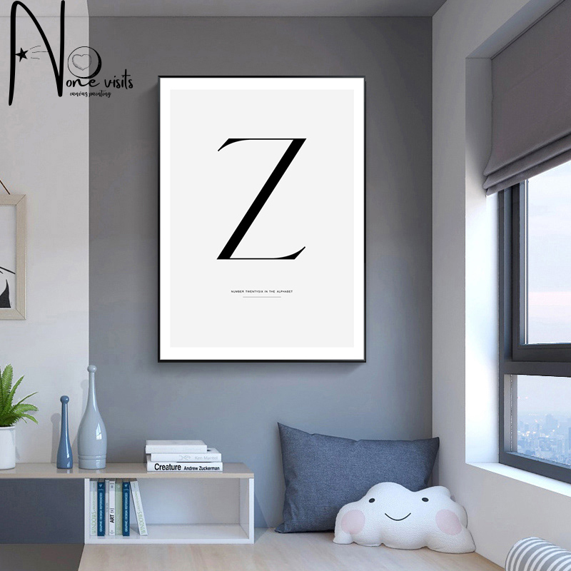 Introduction letterletter modern Nordic wall art oil painting poster picture printing study office living room home decoration A0