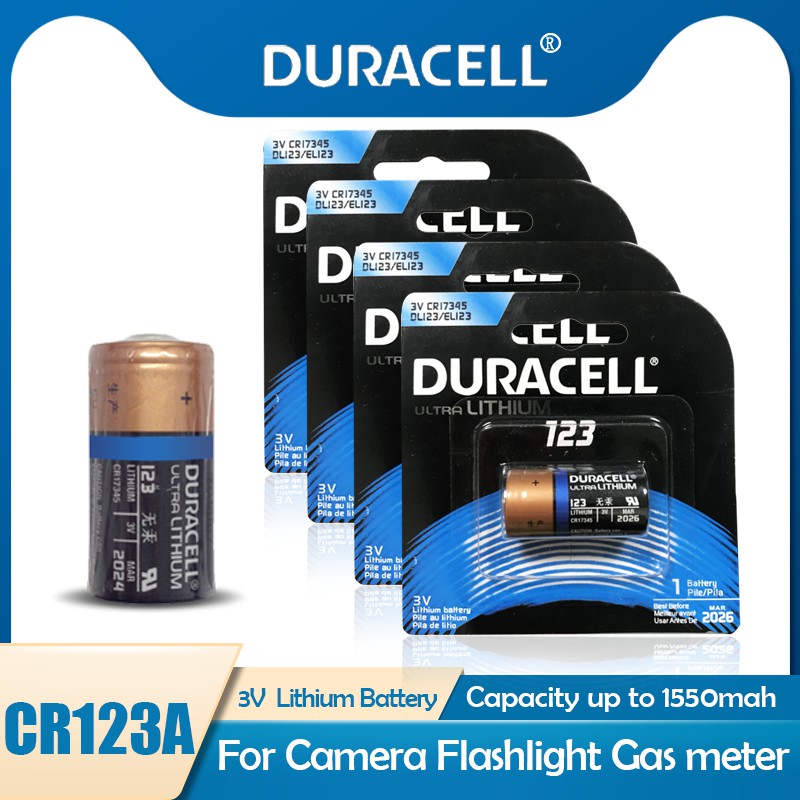 4PCS Original DURACELL CR123A CR123 123A 123 CR17345 3V Lithium Battery