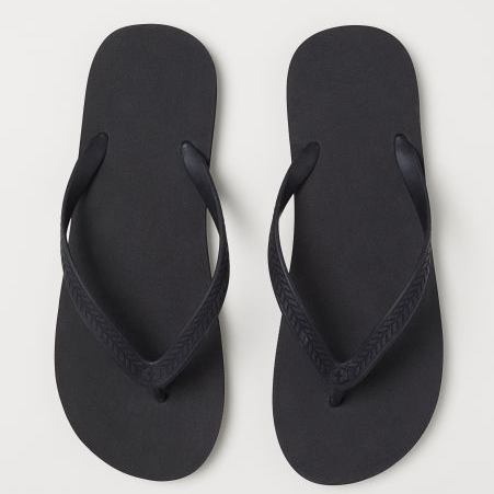 plain black slippers