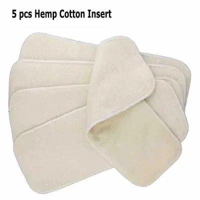 5 pcs Hemp Organic Cotton 4-Layer Cloth Diaper Booster Insert