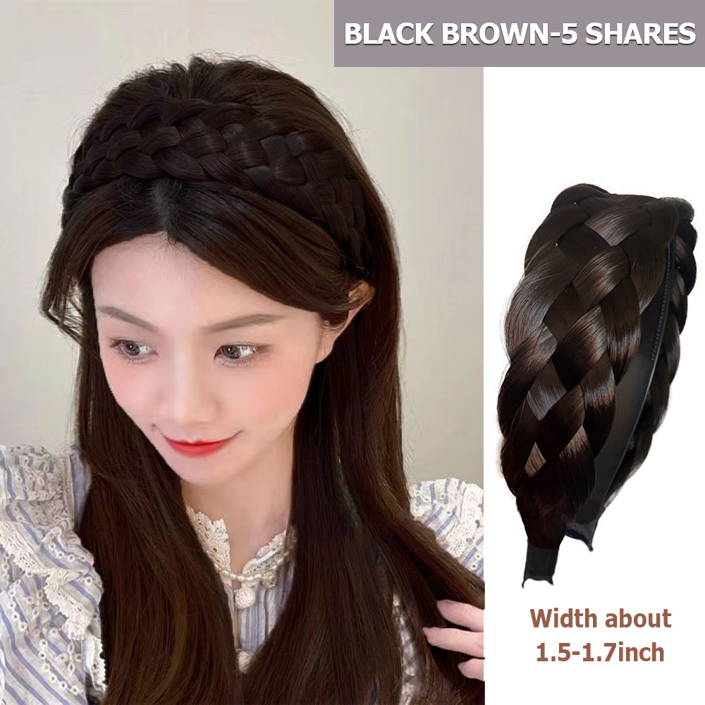 Wig Hair Band Elegant Korean-Style Braid Headband Braids 5 Strands