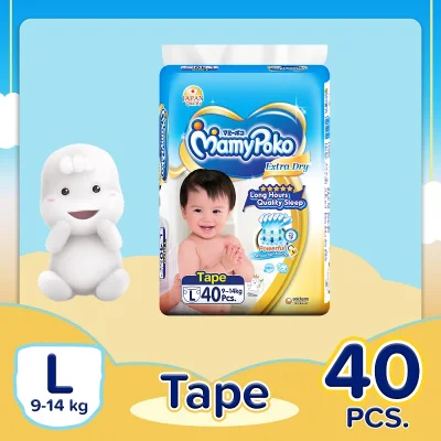[DIAPER SALE] MamyPoko Extra Dry Large (9 -14 kg) - 40 pcs x 1 pack (40 pcs) - Tape Diaper