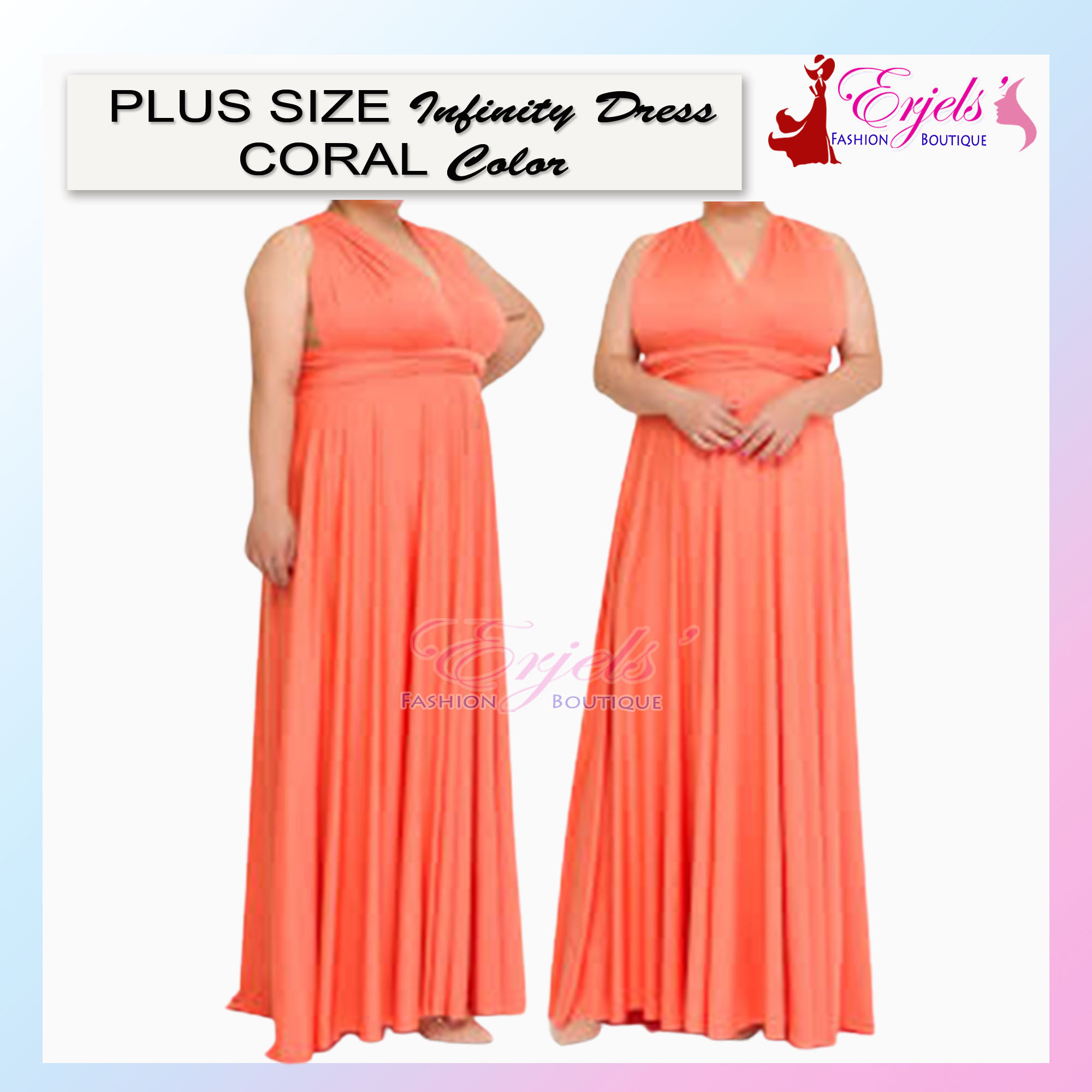 PLUS SIZE CORAL Infinity Dress With Tube Floorlength Freesize 34 40 waistline Lazada PH