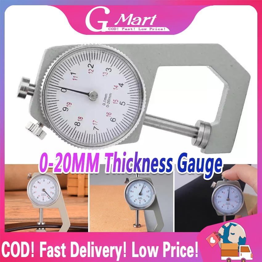 0-20mm x 0.1mm Thickness Gauge Measuring Tool for Cusp Head Dial Silver Tone Thickness Gauge 