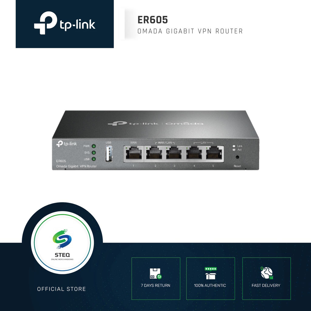 STEQ Tp Link ER605 (TL-R605) Safe Stream Gigabit Multi-WAN VPN Router V2  USB LTE | Lazada PH