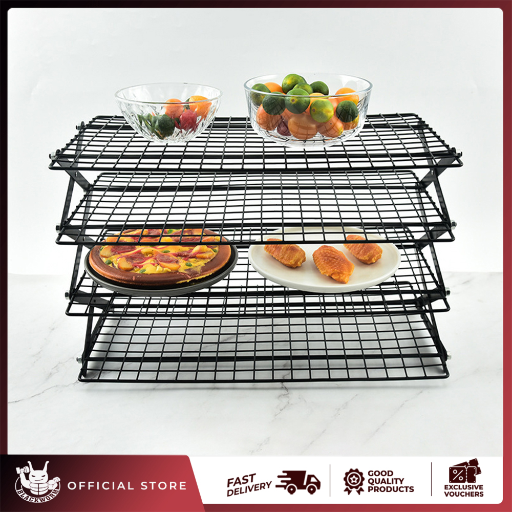 Small Rod Iron Rack BLACKWORM Outdoor Camping Wrought Iron Rack Storage Portable Storage ...