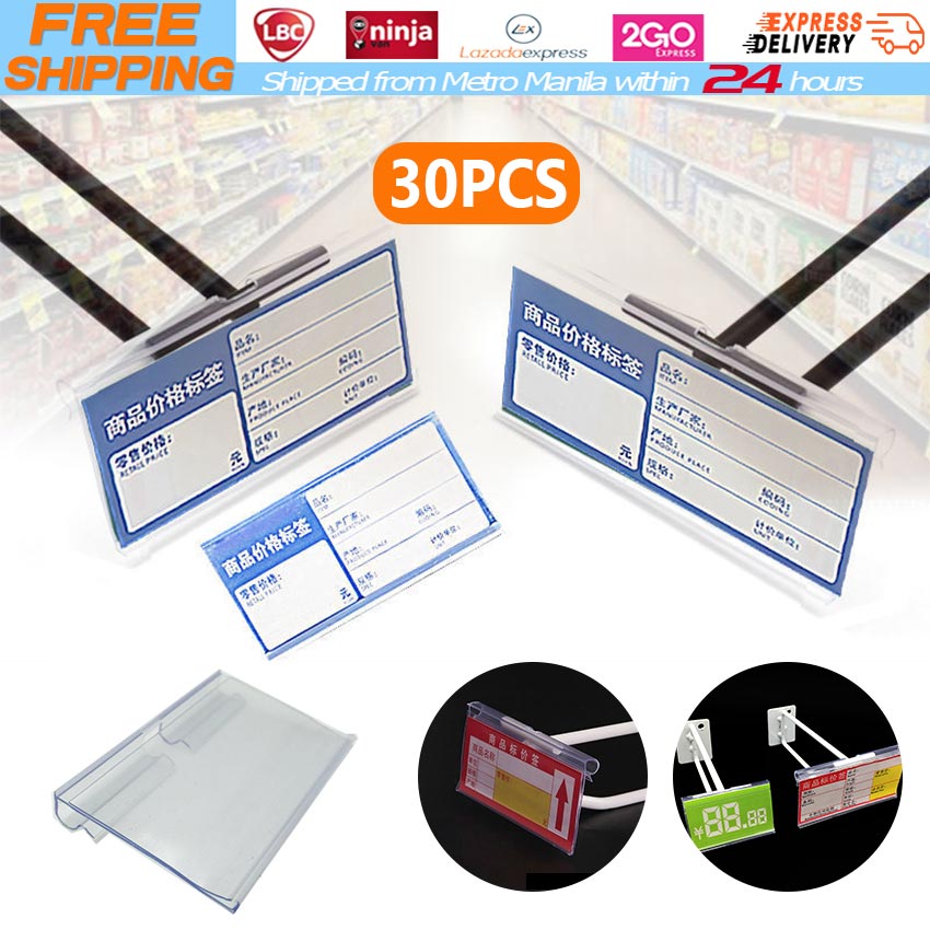 【Local Warehouse】30PCS Plastic Sign Label Holder Wire Shelf Retail