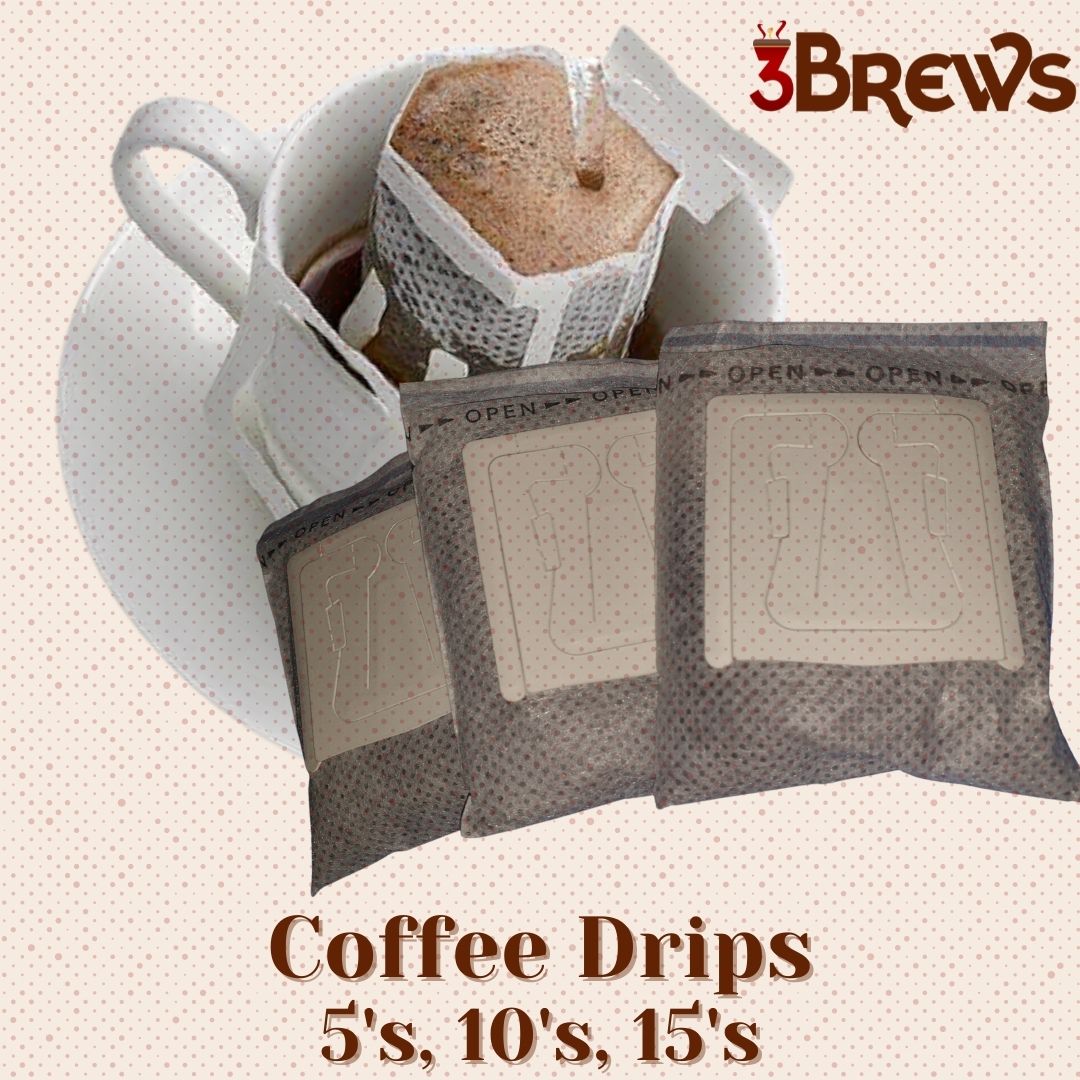 3brews Coffee Instant Coffee Drip Bag 5's 10's 15's per pack 12g Dark Roast Premium Organic