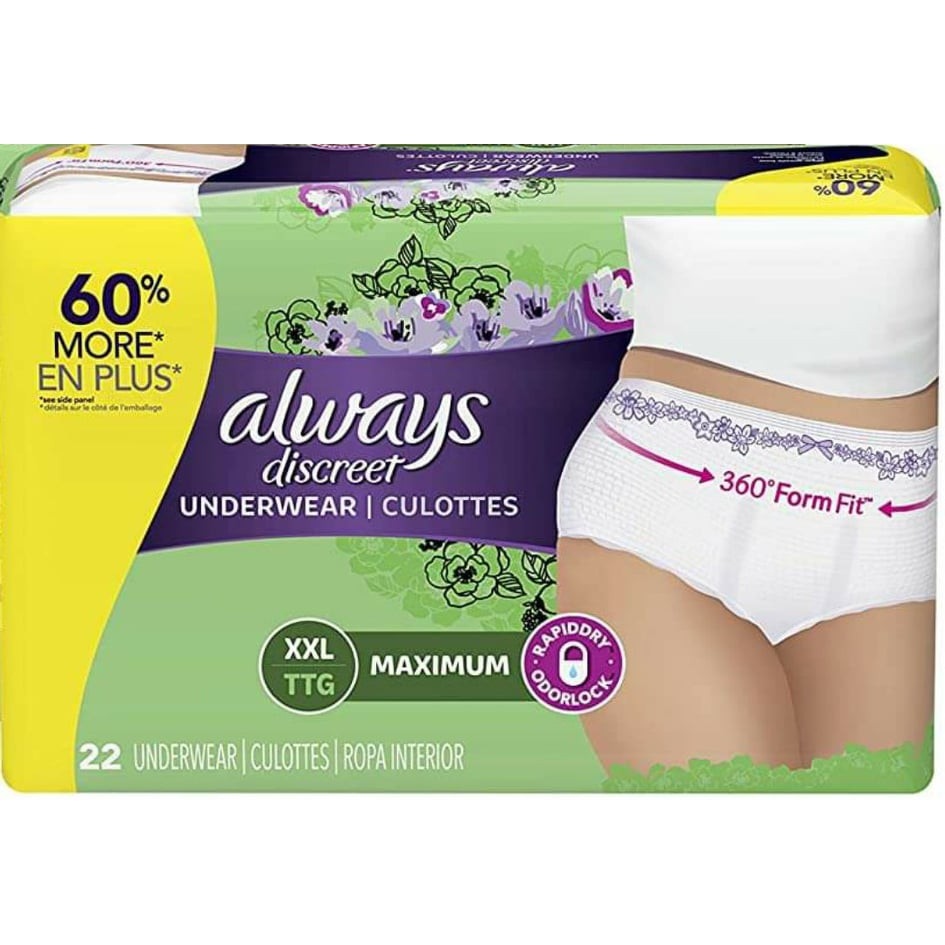 Always Discreet Incontinence Postpartum Underwear/ adult diaper for ...