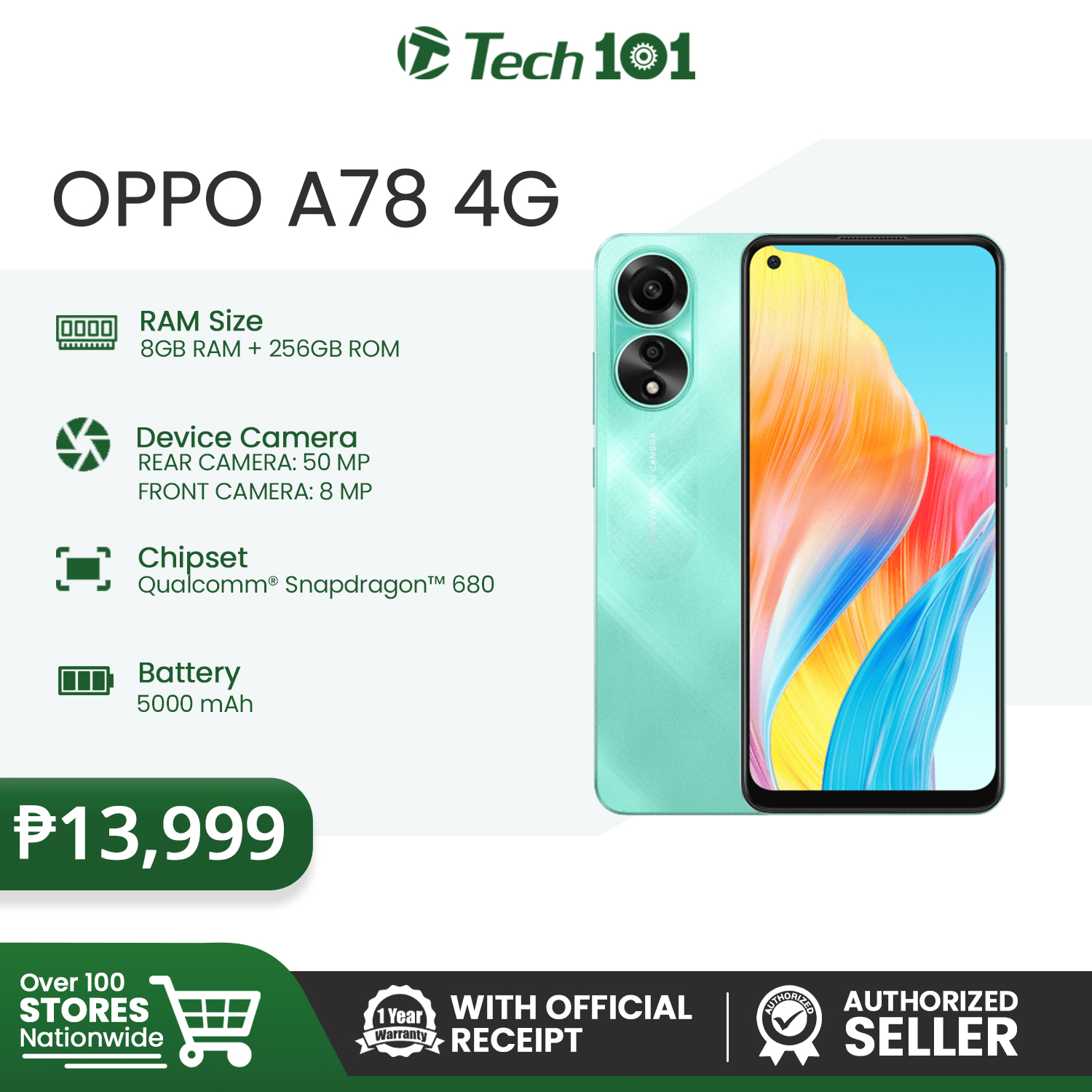 Oppo A78 4G (8GB+256GB) With Official Receipt With Warranty - Authorized  Seller