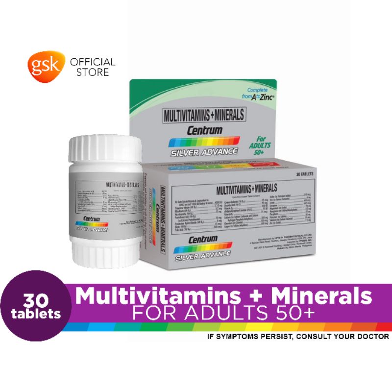 Multivitamins + Minerals (Centrum Silver Advance) 30 tablets Lazada PH