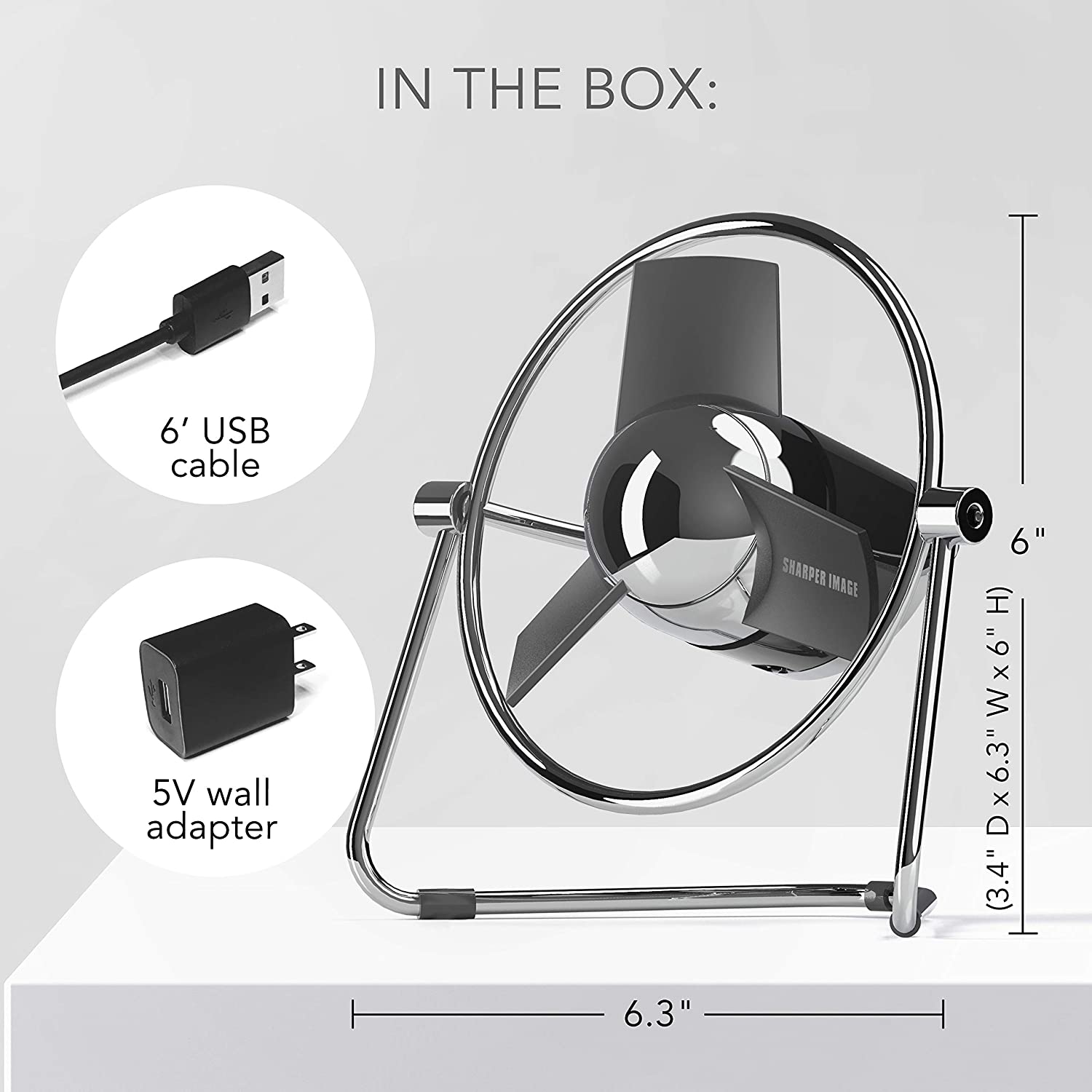 Sharper Image Small Personal Usb Fan With Soft Blades