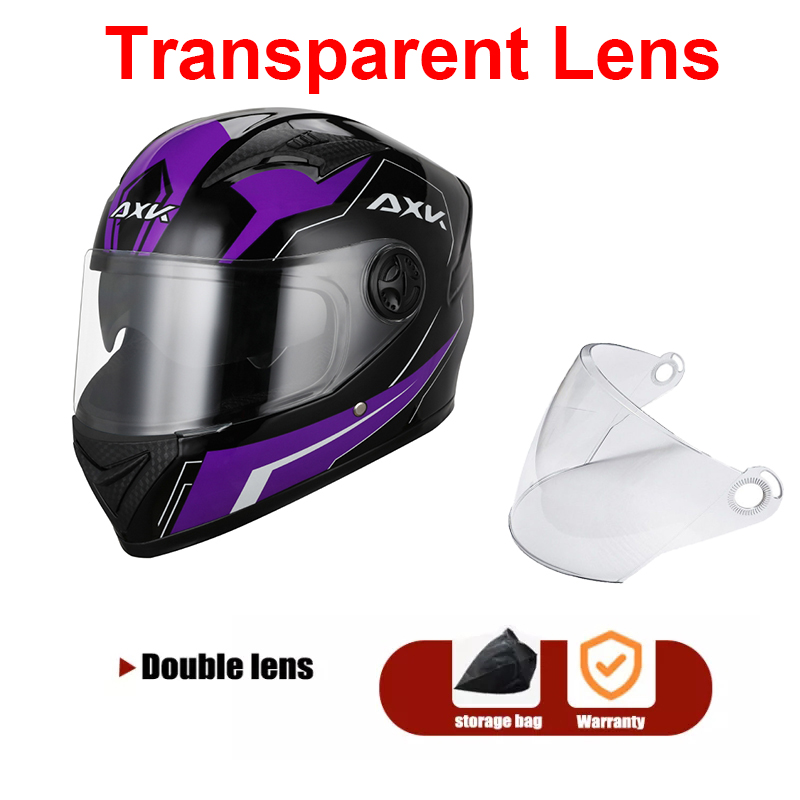 AXK Helmet full face dual visor Antiglare Road racing helmet Anti