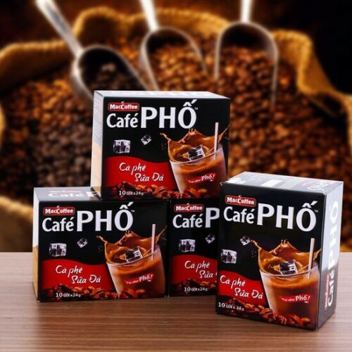 MacCoffee Cafe Pho Instant Iced Milk Coffee, 10 Sachets x 24g (Cafe PHO