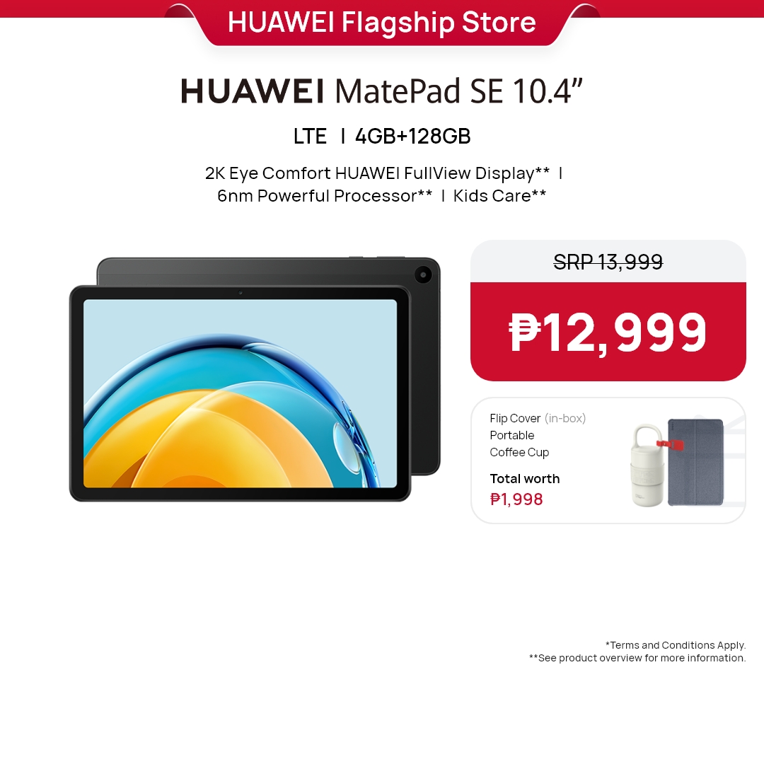 HUAWEI MatePad SE 10.4-Inch Tablet, LTE, 4GB+128GB/3GB+32GB, 2K Eye  Comfort HUAWEI FullView Display, Surround Sound Tuned by Histen 8.0, Super Device