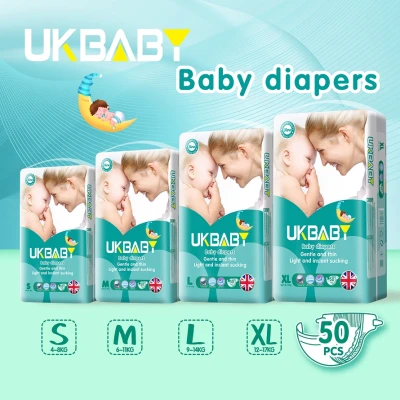UKBABY Breathable Ultra thin and Dry Unisex Baby Diaper(50pcs)