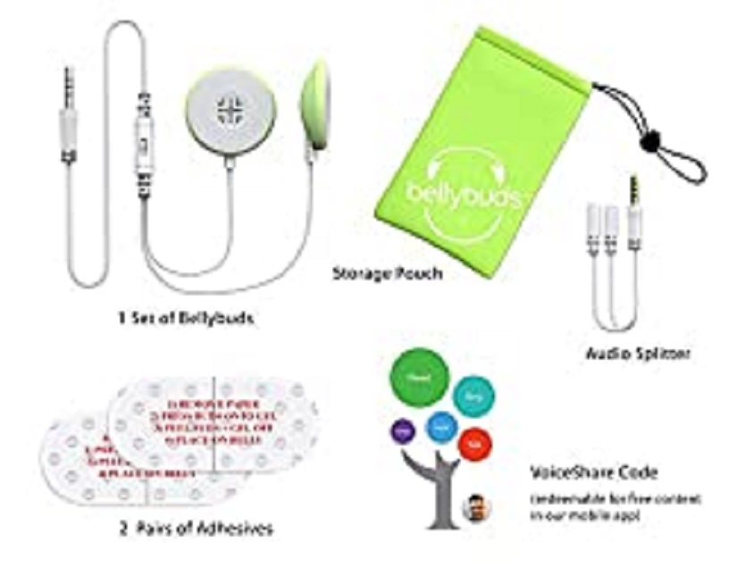 WavHello BellyBuds Baby Bump Headphones - Prenatal Belly Speakers for Women  During Pregnancy, Safely Play Music, Sounds, and Voices to Your Baby in The  Womb - Green