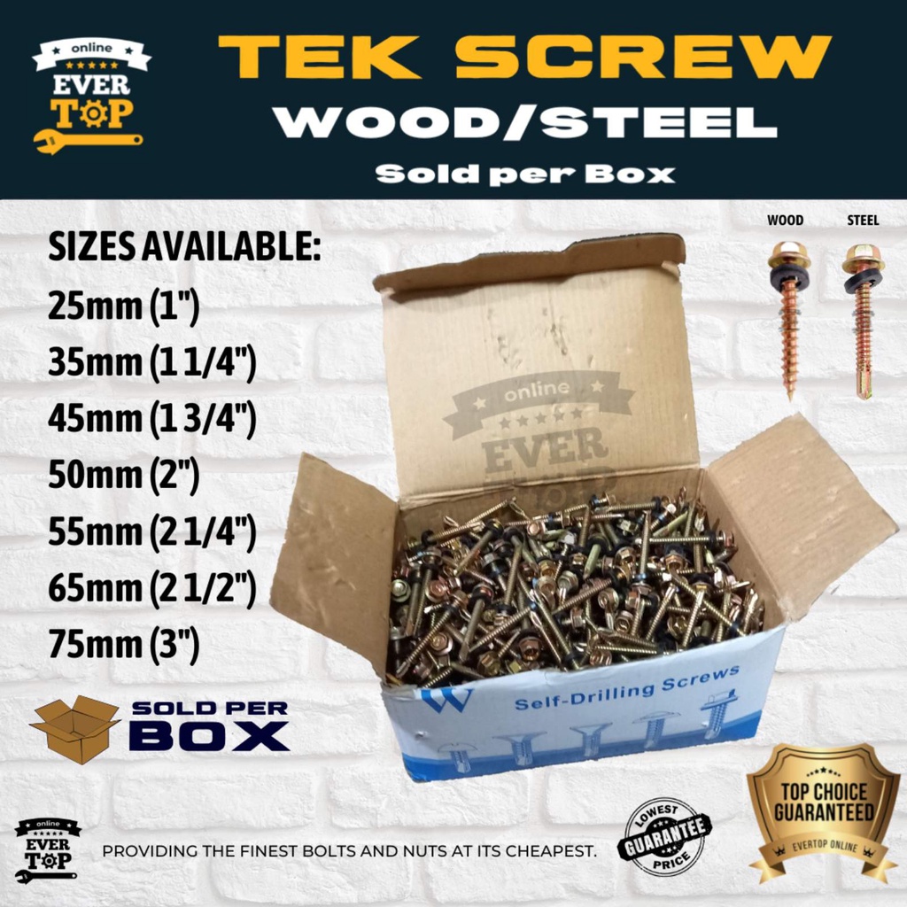 Tek Screw For Wood Steel Sold Per Box Text Screw Tex Screw Tekscrew Per Box Lazada Ph