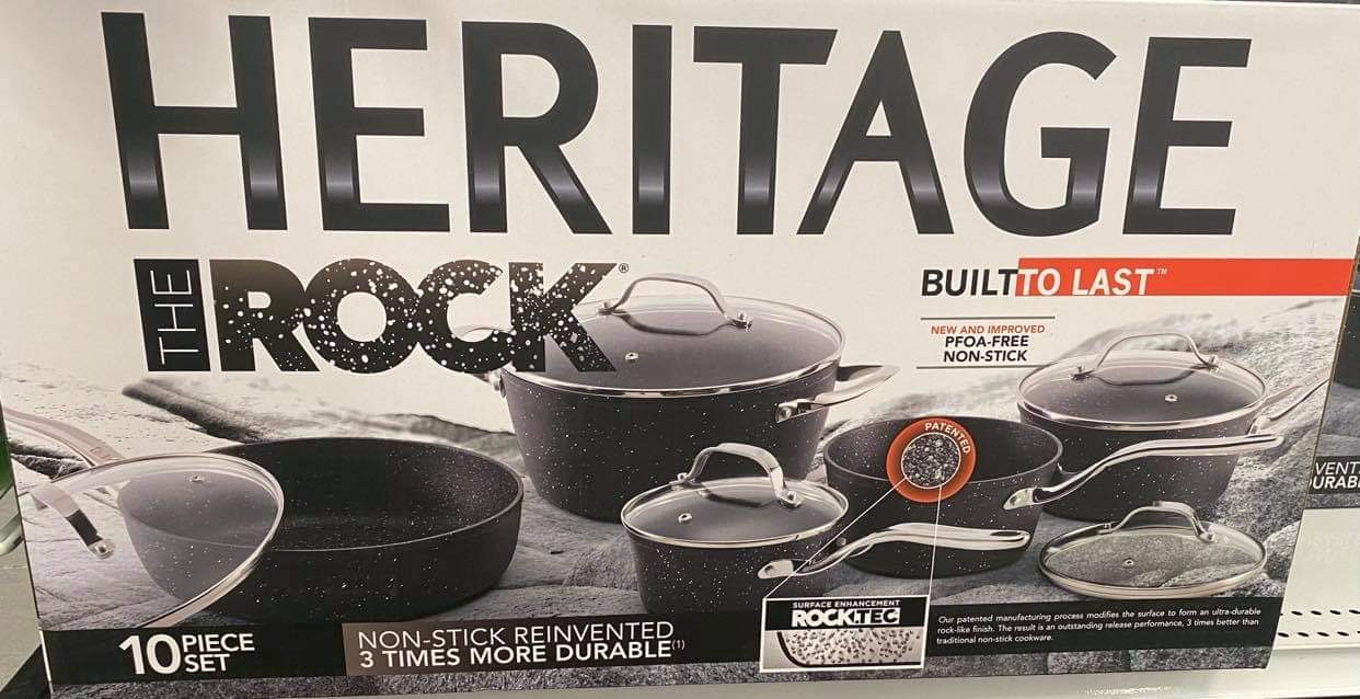 Heritage The Rock Forged Non-Stick Cookware Set, Dishwasher & Oven