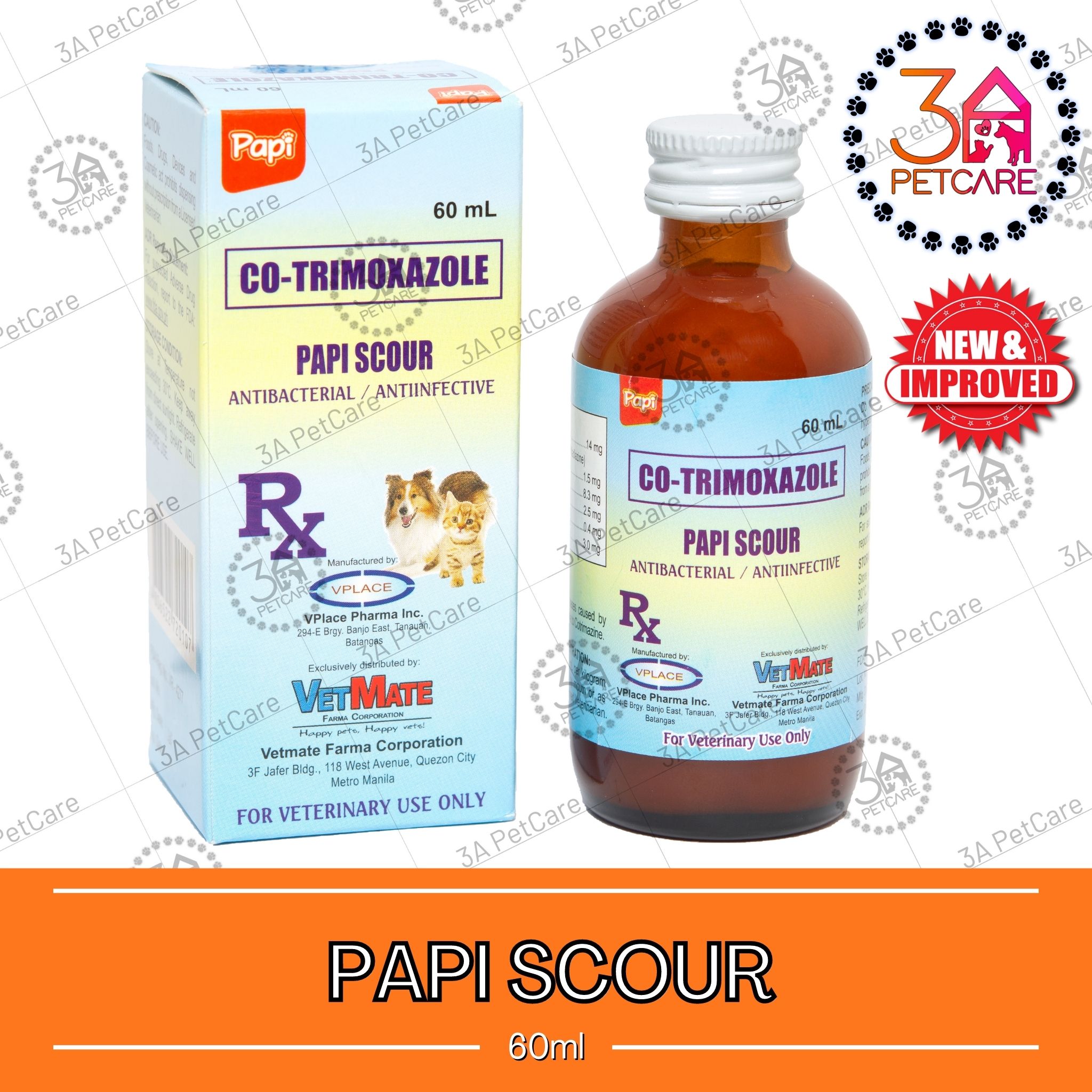 Papi Scour Oral Suspension for Dogs and Cats (60ml) Lazada PH