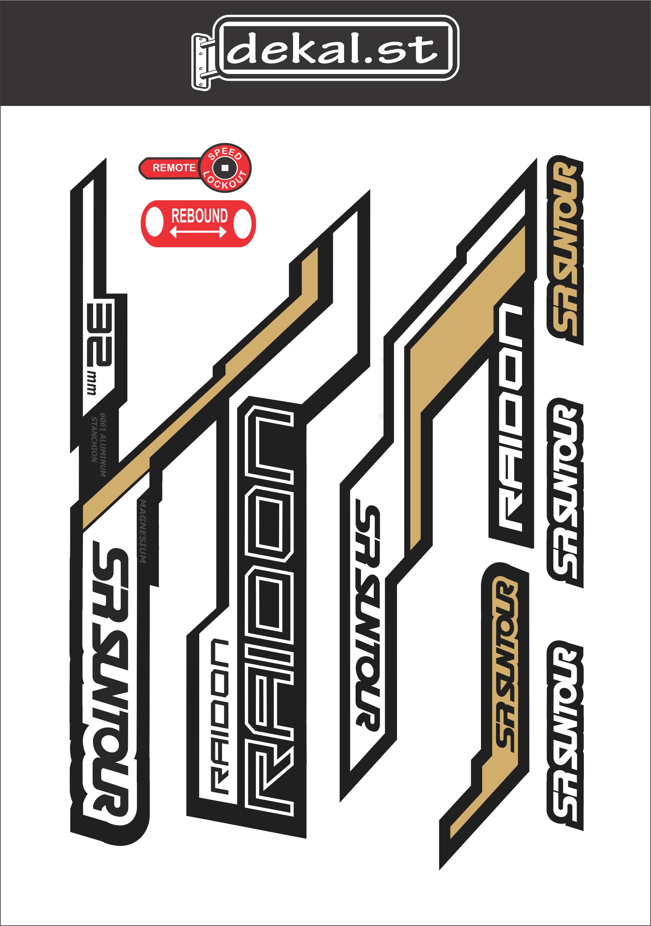 SR Suntour Raidon ( bike fork decals / fork sticker with gloss laminate) Lazada PH