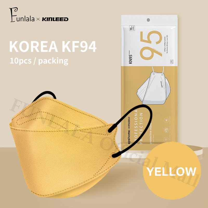 FUNLALA 50PCS Mask KF94 Face Mask 3 Layer Nonwoven Protection Filter