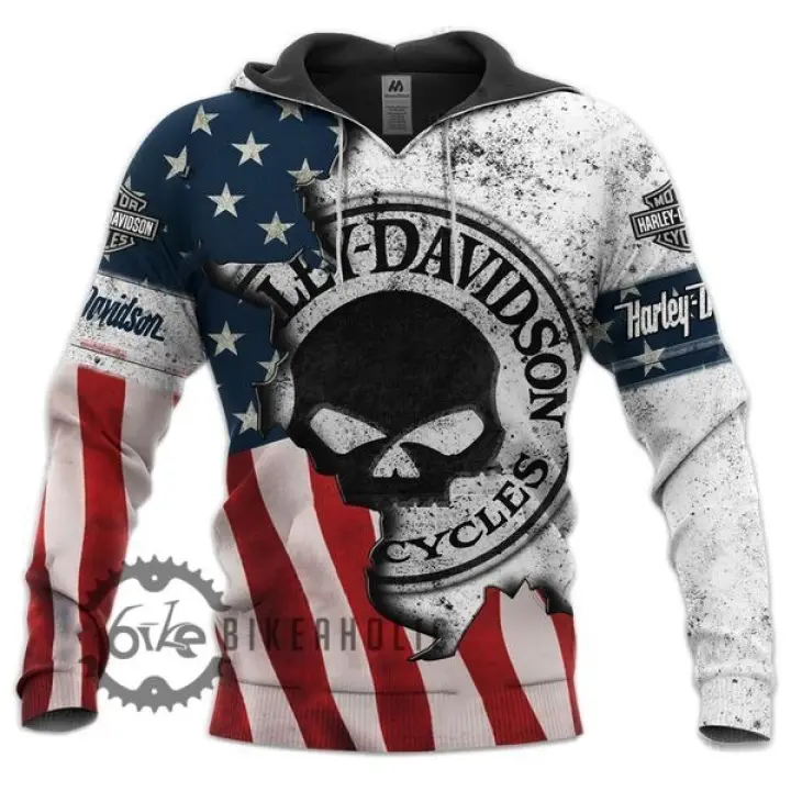 hoodie harley davidson skull