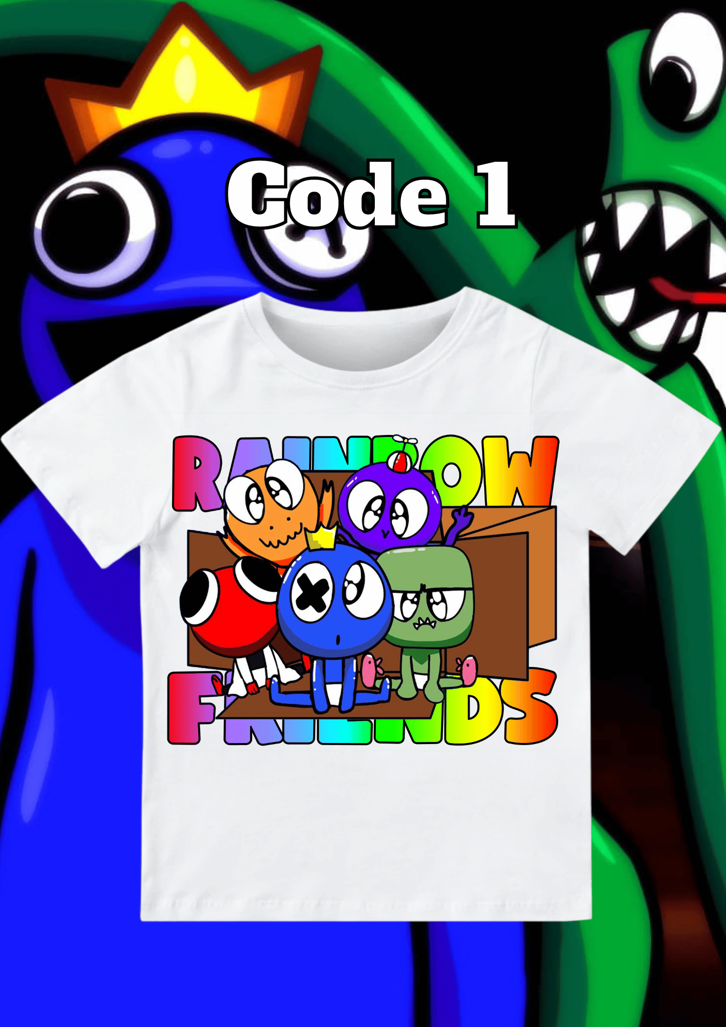 Rainbow Friends PNG Suitable for T-shirt Design Sublimation 