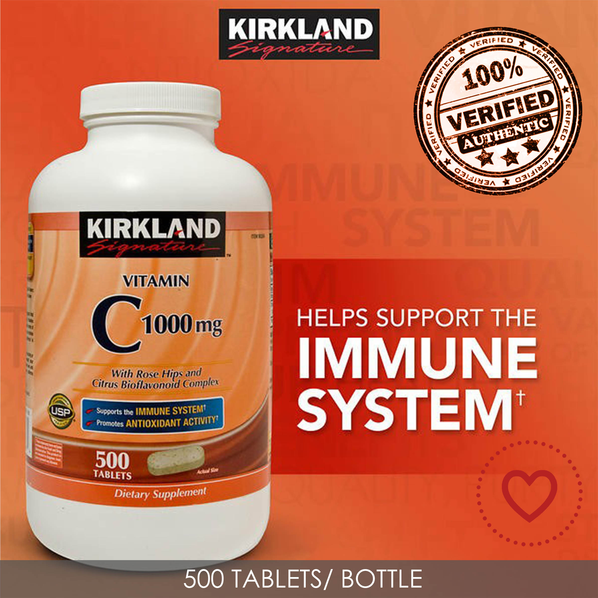 Kirkland Signature Vitamin C W Rose Hips 500 Tablets 100 Authentic Money Back If Proven Fake Lazada Ph