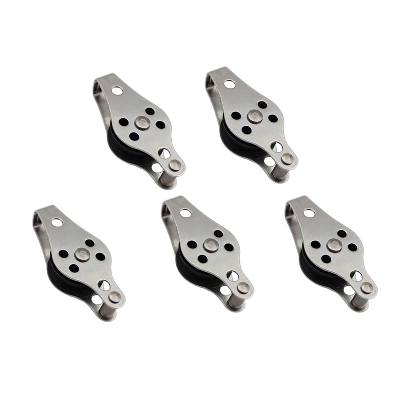 5PCS Stainless Steel Pulley Block 25mm Hanging Wire Towing Wheel Lifting Wire Rope Cable Pulley Roller