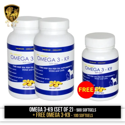 Pure Deep Sea Fish Oil Omega 3 Supplement for Dogs and Cats 500 soft gels Buy 2 Take Free Fish Oil 100 Soft Gels