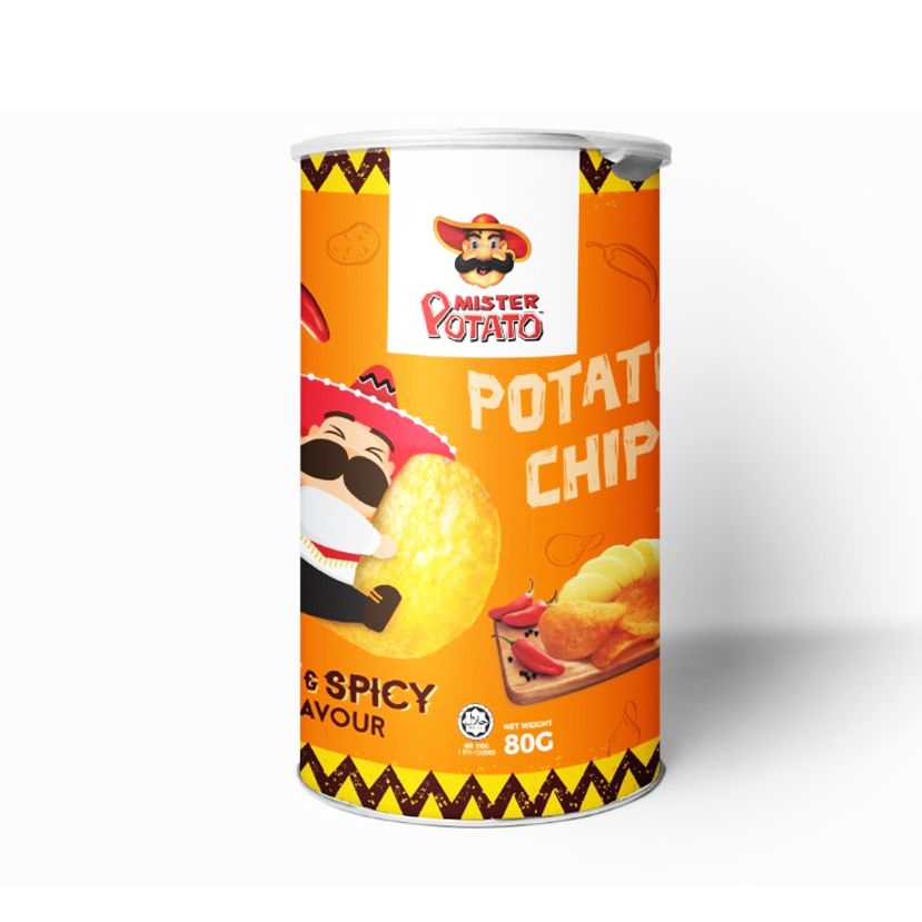 Mister Potato Chips in Big Can Hot & Spicy 80g Lazada PH