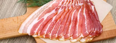 Pancetta Tesa Affumicata or Flat Smoked Bacon from Italy +/-250 grams