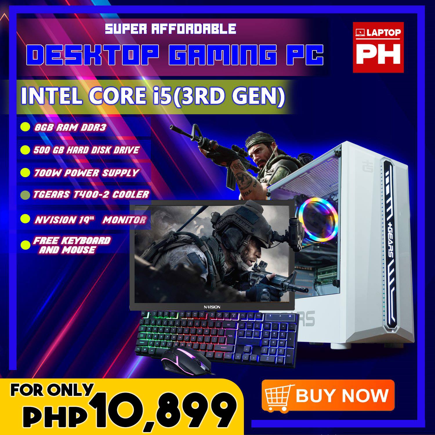 Intel Core i5 Desktop Package | 8GB RAM, 500GB HDD, 700w 80+ True rated ...