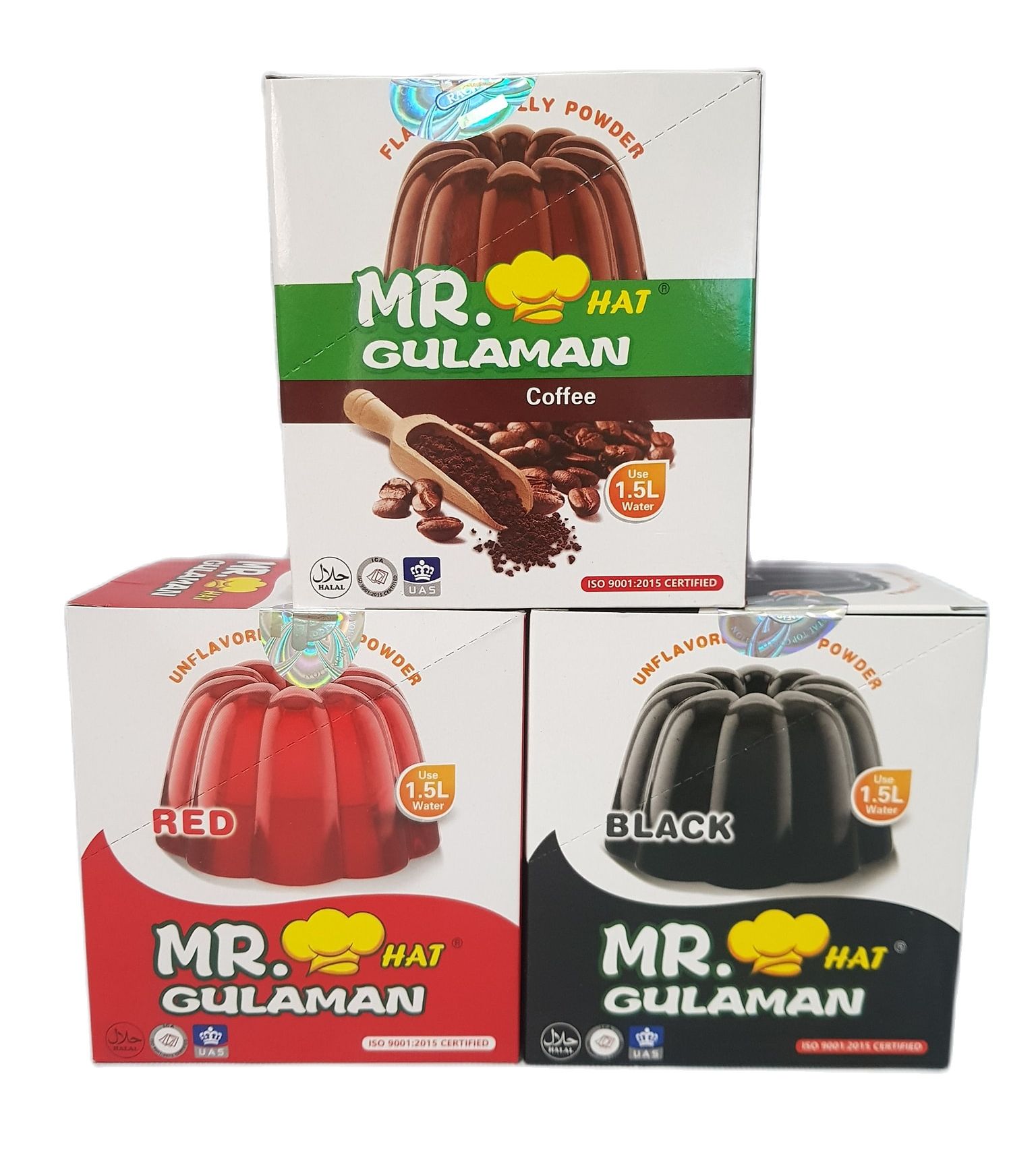 Mr. HAT GULAMAN Flavored & Unflavored Jelly Powder (Red/BlackWhite