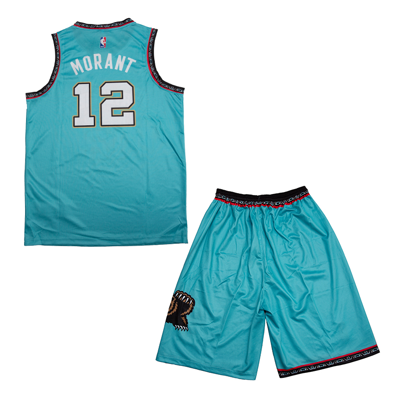 FILWS Basketball Jersey Memphis Grizzlies Basketball Shorts # 12 Yes  Morant, Vintage Jersey Comfort Fabric (S-2XL)